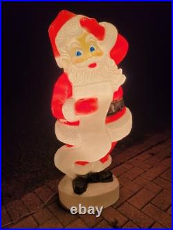 Santa Claus List Blow Mold Union Products 43 Christmas Decoration Lighted Works