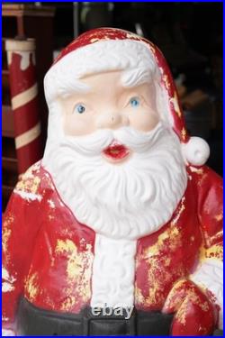 Santa Claus Plastic Blow Mold Light Up 5ft Christmas Yard Decoration RARE Vtg