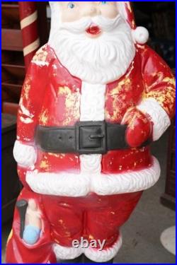 Santa Claus Plastic Blow Mold Light Up 5ft Christmas Yard Decoration RARE Vtg Santa Claus Plastic Blow Mold Light Up 5ft Christmas Yard Decoration RARE Vtg