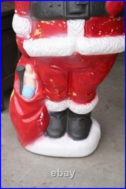 Santa Claus Plastic Blow Mold Light Up 5ft Christmas Yard Decoration RARE Vtg