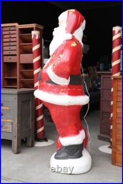Santa Claus Plastic Blow Mold Light Up 5ft Christmas Yard Decoration RARE Vtg