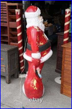 Santa Claus Plastic Blow Mold Light Up 5ft Christmas Yard Decoration RARE Vtg