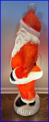 Santa Waving Blow Mold 40 LightUp Christmas Vintage General Foam Plastic TESTED