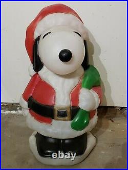 Santa's Best 32 Snoopy Blow Mold Peanuts Santa Christmas Yard Lights Vintage