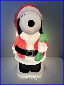 Santa's Best Snoopy Blow Mold, 30 Peanuts Santa Christmas Yard Decor, Vintage