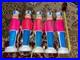 Set Of 5 Vintage Empire Toy Soldiers Lighted Blow Molds Neon Colors Pink Blue