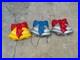 Set of 3 Vintage 1993 TPI Blow Mold Bells With Christmas Light very small flaw