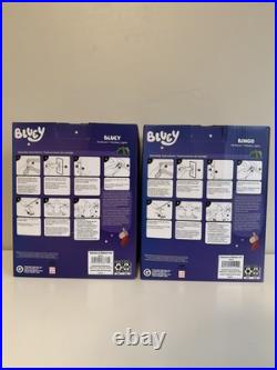 Set of Gemmy 5' Bluey and Bingo Christmas Airblown Inflatables Lighted LED NEW