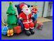 Sitting Santa Claus Inflatable Christmas Tree with Elf 8 ft Long Yard Lawn Decor