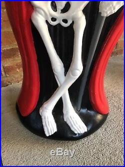 Skeleton with Cat Cane/Red Cape 34 Lighted Halloween Blow Mold / Yard Decor