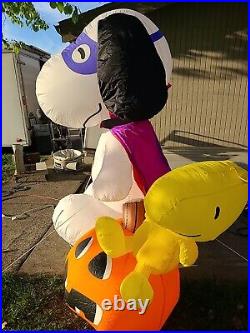 Snoopy And Woodstock 7ft Inflatable Blow Up Halloween Peanuts With Box Gemmy