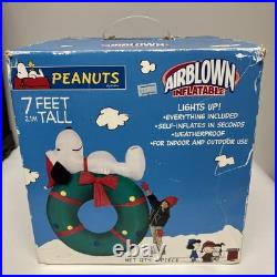 Snoopy Peanuts 7ft Tall Inflatable Christmas Decoration Reef Gemmy