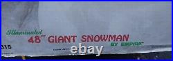 Snowman Blow Mold 1968 Empire Candy Cane Wreath Lighted Christmas Decor 1968