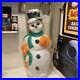Snowman Holding Wreath Lighted Christmas Blow Mold 44 43′