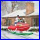 Snowman On 13 Feet Long Snowmobile Christmas Airblown Inflatable Yard Decor