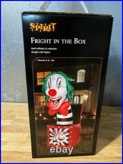 Spirit Halloween Fright In The Box 8' Inflatable Airblown Jack Clown In A Box