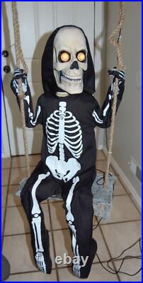 Spirit Halloween Lil Skelly Bones Swinging Skeleton Yard Prop Decoration WORKS