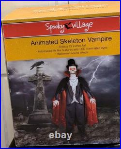Spooky Village Animated 72 Halloween Skeleton Vampire Life Size Decor Works