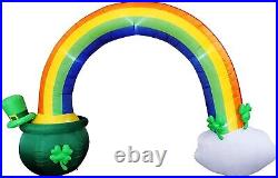 St Patricks Day Rainbow Pot Gold Archway Airblown Inflatable BlowUp Holiday LED