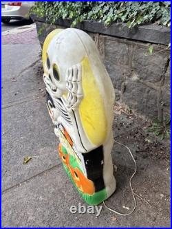 Sun Hill Double Sided Halloween Blow Mold Witch, Cat, Pumpkin, & Skeleton VTG