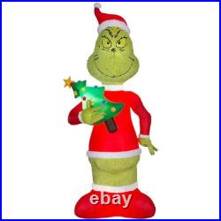 THE GRINCH-Dr SUESS-GIANT Airblown Infltable Lights Up Soft & Fuzzy 10 Ft New