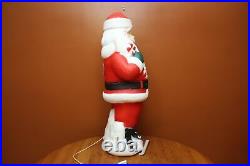 TPI #4836 Blow Mold 40 Santa Claus with Reindeer with Light Cord 2001-2004 GUC