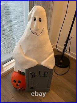 TPI Blow Mold Ghost withPumpkin R. I. P. Tombstone Halloween 36 Plastic Lighted