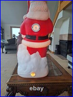 TPI Plastics Santa With Reindeer Lighted 2000 Blow Mold 40 Made In Canada