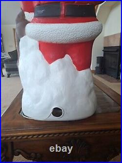 TPI Plastics Santa With Reindeer Lighted 2000 Blow Mold 40 Made In Canada