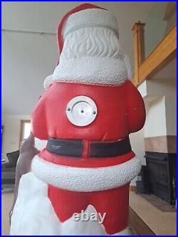 TPI Plastics Santa With Reindeer Lighted 2000 Blow Mold 40 Made In Canada