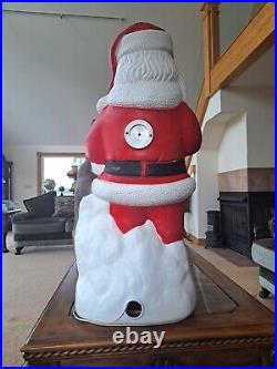 TPI Plastics Santa With Reindeer Lighted 2000 Blow Mold 40 Made In Canada
