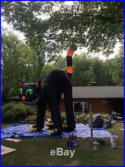 TWO STORY INFLATABLE BLACK CAT, Animated, Head Rotates FOR HALLOWEEN