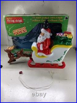 Tekky Toys Santa's Flying Sleigh 25' Cable Light Up Outdoor Table Top Blow Mold