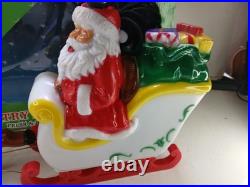 Tekky Toys Santa's Flying Sleigh 25' Cable Light Up Outdoor Table Top Blow Mold
