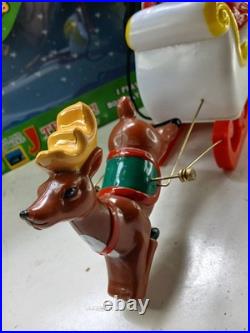 Tekky Toys Santa's Flying Sleigh 25' Cable Light Up Outdoor Table Top Blow Mold