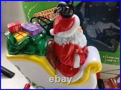 Tekky Toys Santa's Flying Sleigh 25' Cable Light Up Outdoor Table Top Blow Mold