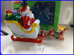 Tekky Toys Santa's Flying Sleigh 25' Cable Light Up Outdoor Table Top Blow Mold