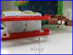 Tekky Toys Santa's Flying Sleigh 25' Cable Light Up Outdoor Table Top Blow Mold