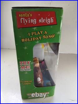 Tekky Toys Santa's Flying Sleigh 25' Cable Light Up Outdoor Table Top Blow Mold