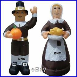 Thanksgiving Pilgrams with Turkey & Pumpking Airblown Inflatable Lighted Yard Deco
