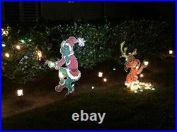 The GRINCH & Max the dog Stealing CHRISTMAS Lights Yard Art