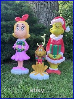 The Grinch, Cindy Lou, & Max The Grinch Who Stole Christmas Blowmold Lot NWT