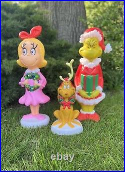 The Grinch, Cindy Lou, & Max The Grinch Who Stole Christmas Blowmold Lot NWT