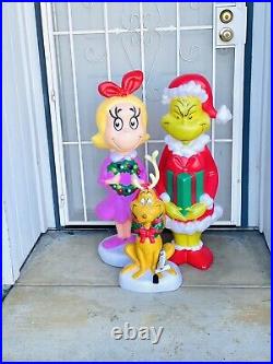 The Grinch, Cindy Lou, & Max The Grinch Who Stole Christmas Blowmold Lot NWT
