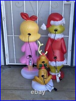 The Grinch, Cindy Lou, & Max The Grinch Who Stole Christmas Blowmold Lot NWT