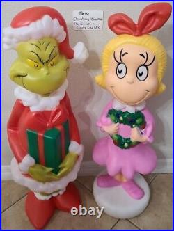 The Grinch & Cindy Lou Who Grinch Who Stole Christmas Blow Mold Lot Of 2 New