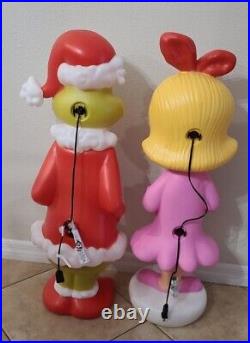 The Grinch & Cindy Lou Who Grinch Who Stole Christmas Blow Mold Lot Of 2 New