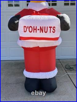 The Simpsons Santa Homer 8 Ft Airblown Inflatable 2004 Gemmy Xmas Light Up WORKS