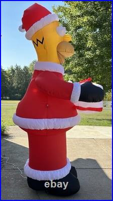 The Simpsons Santa Homer 8 Ft Airblown Inflatable 2004 Gemmy Xmas Light Up WORKS