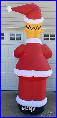 The Simpsons Santa Homer 8 Ft Airblown Inflatable 2004 Gemmy Xmas Light Up WORKS
